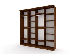 Шкаф купе Модерн 2362х600 4-х дверный 4-х секционный глухой венге/ясень