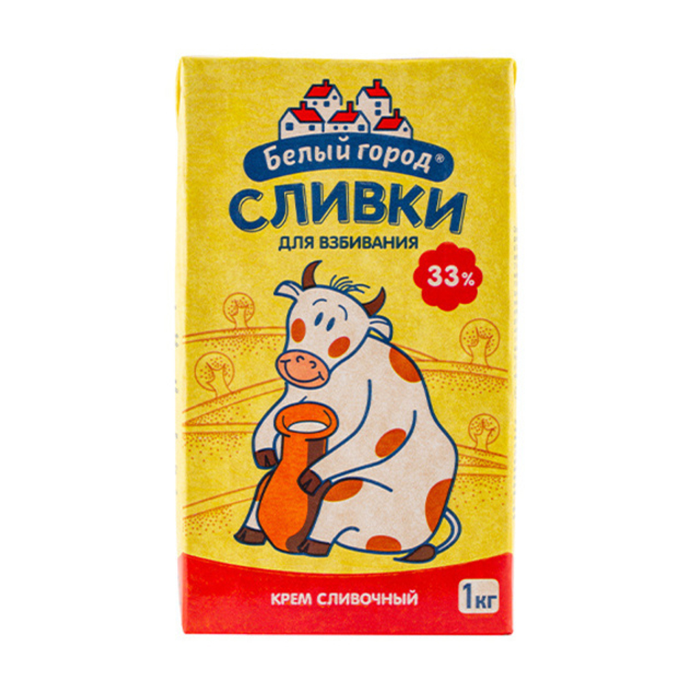 Сливки Белый Город 33% Стерилизованные 1л