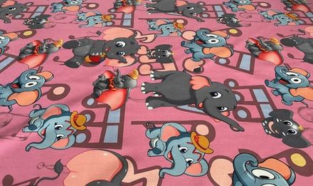 Велюр Слоники 01 розовый