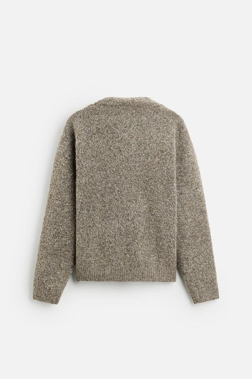 ZARA СВИТЕР ИЗ РЕЛЬЕФНОГО БУКЛЕ, КАМЕННО-СЕРЫЙ