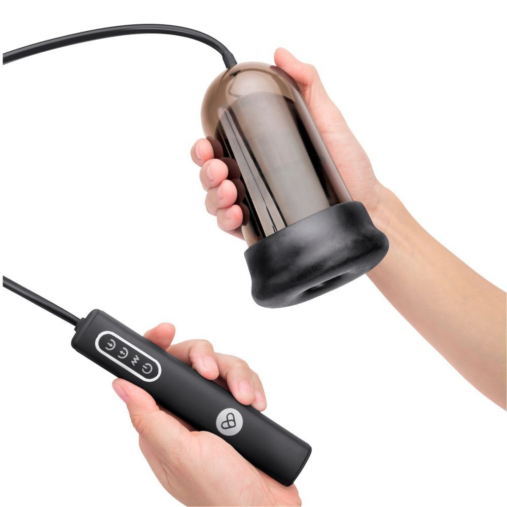 Мастурбатор с вибрацией Head Stroking (Цвет: дымчатый)