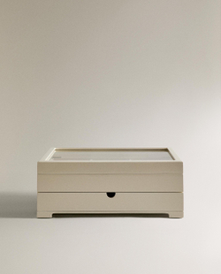 Zara Home Шкатулка изо льна, цвет белый, 36 см