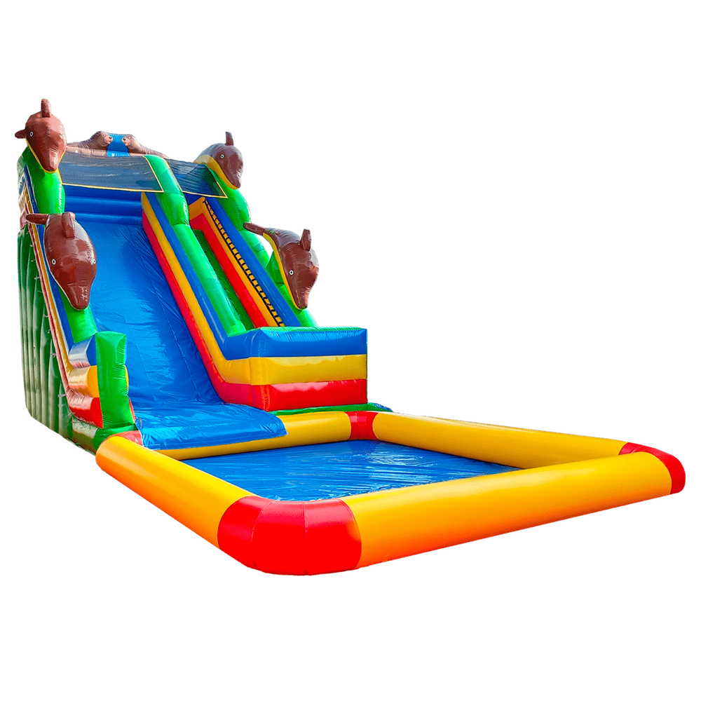 Водная горка с бассейном «Морская волна», 15×5×8 м