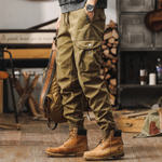 Мужские рабочие брюки в американском ретро-стиле, осенняя коллекция 2025 года, новые свободные повседневные брюки, функциональные тактические джоггеры для активного отдыха.