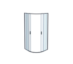 AQ ARI RO10020BL Душевой уголок 1/4 круга, двери раздвижные 1000x1000x2000, профиль черный, стекло прозрачное