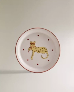 ZARA HOME ДЕТСКАЯ КЕРАМИЧЕСКАЯ ТАРЕЛКА, РАЗНОЦВЕТНЫЙ