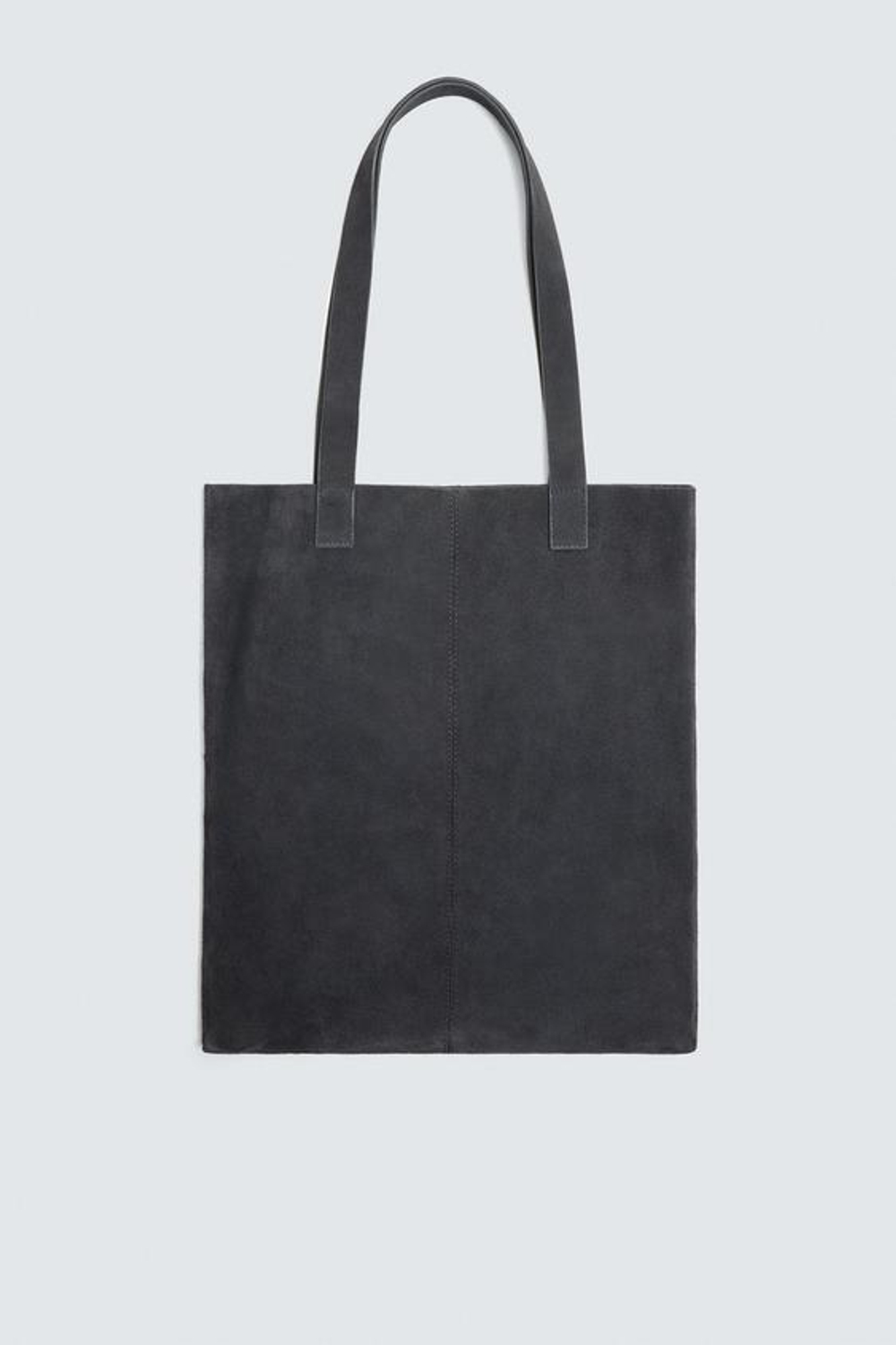 ZARA КОЖАНАЯ СУМКА-ШОПЕР, СИНИЙ