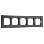 Рамка из стекла на 5 постов Senso черный soft-touch W0053108