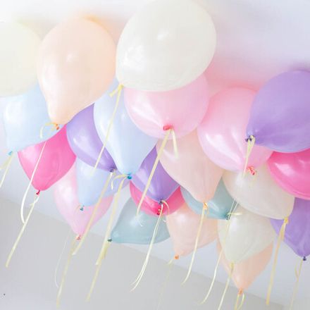 Шары под потолок в цвете "Пастельная радуга"