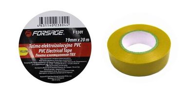 Лента изоляционная ПВХ 19мм x 20м (желтая) Forsage F-130Y