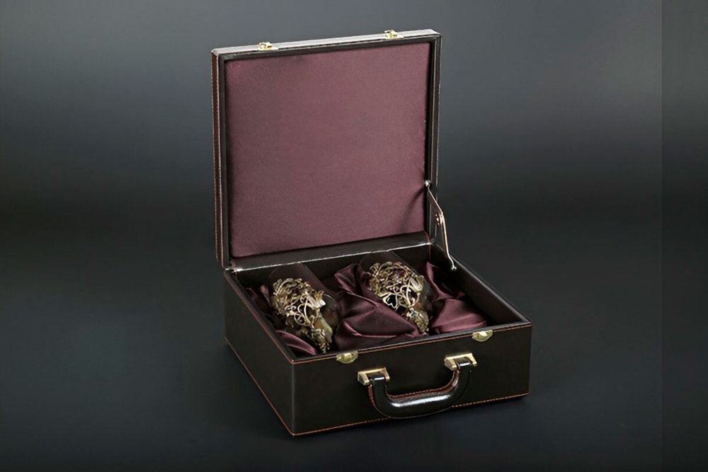 Набор бокалов для вина "Цветок" 2 шт. в подарочном футляре