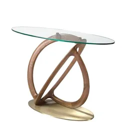 Консоль Angel Cerda 3246 из закаленного стекла и ореха