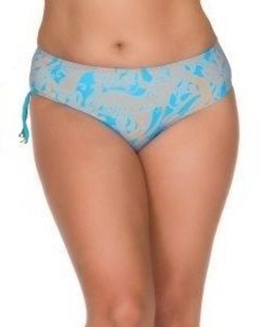 Плавки с регуляцией высоты и узором пейсли (Размер: L) (Цвет: голубой)