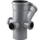 Крестовина двухплоскостная, левая/правая/тыл ВК ПП 110/110/50/50/50х45, короб, серый,РТП (12/1)