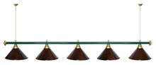 Лампа STARTBILLIARDS 5 пл. (плафоны медь,штанга золотая,фурнитура золото)