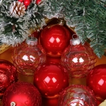 Новогодние шары «Волшебство ночи» 8 см (набор 12 шт), Красный