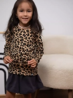 Лонгслив леопардовый в рубчик кофта для девочки