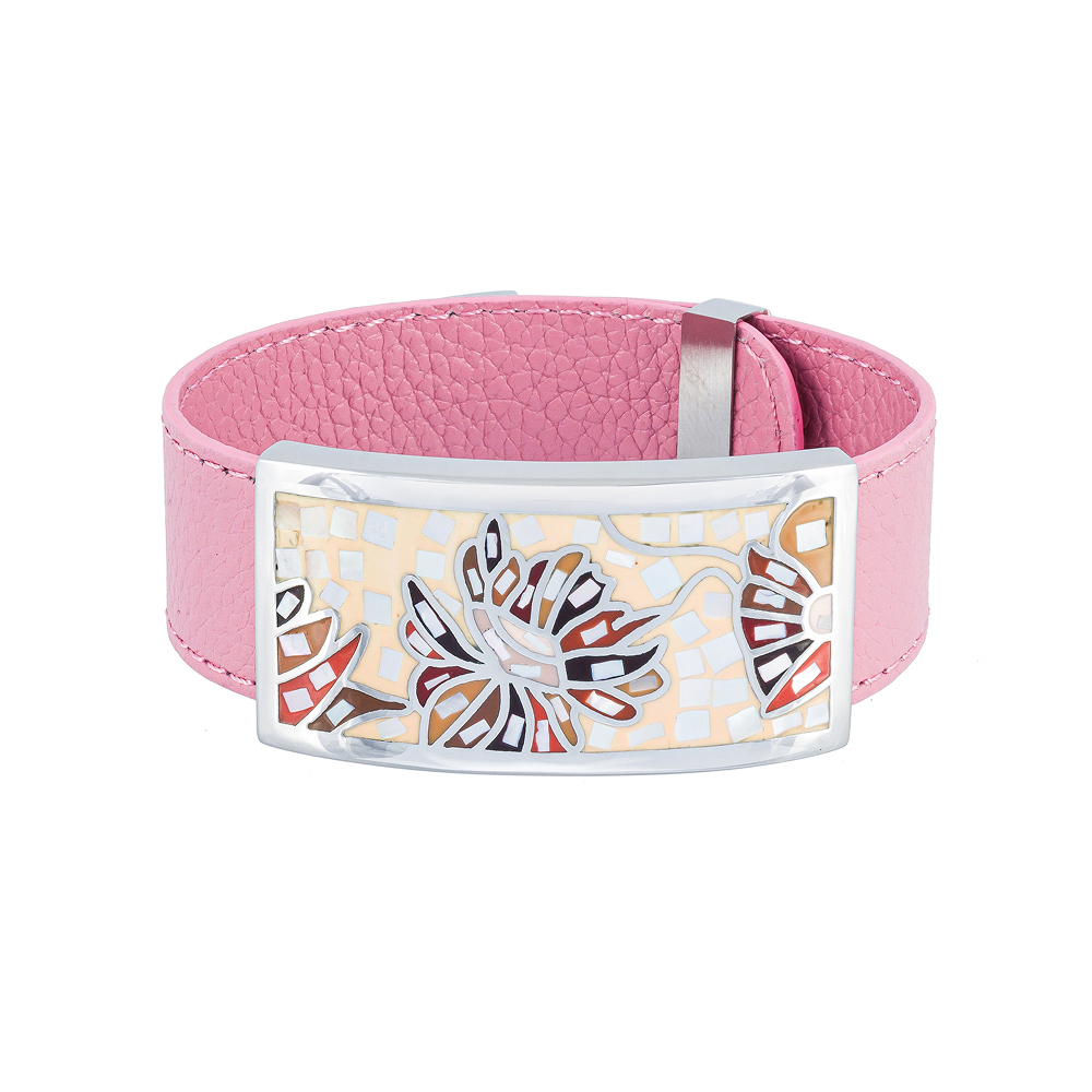 Браслет Fiore Luna на розовом кожаном ремешке CB13598-28