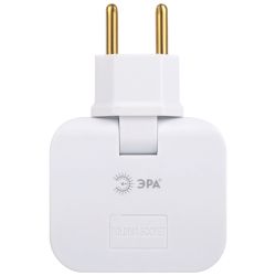 Разветвитель электрический ЭРА SPF-3-FL поворотный на 3 розетки 10А белый | Тройники