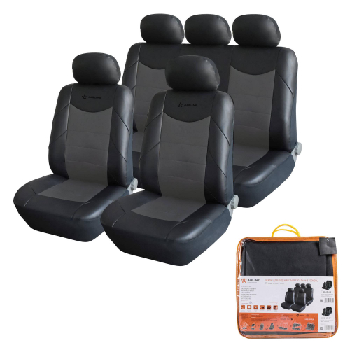 Чехлы Airline Consul 11 пр. иск.кожа универсальные черно-серые ACS-UEL-07