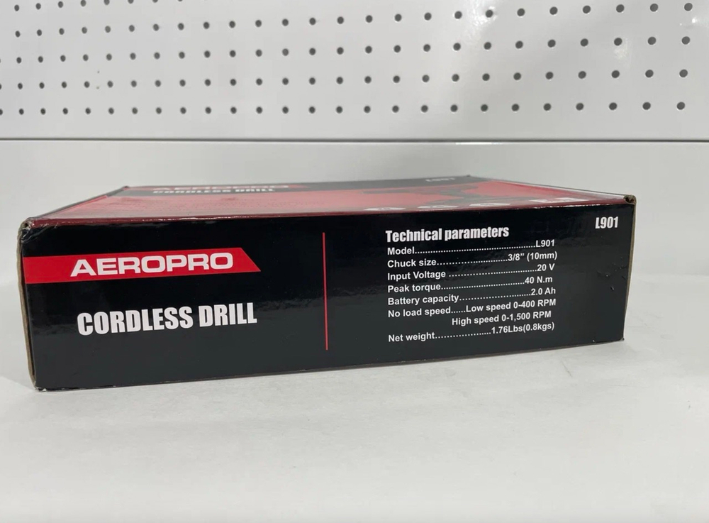 L 901 / Аккумуляторная дрель-шуруповерт AeroPro L 901 1 АКБ 20В х 2Ач + ЗУ, 40Нм