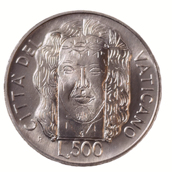 Монета 500 лир Ватикан 1998 "20-й год правления Иоанна Павла II"