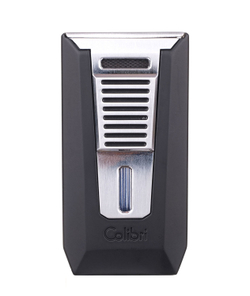 Зажигалка сигарная Colibri Slide (двойное пламя), черная-хром
