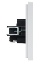 FORTE&PIANO Розетка 1-местная с заземлением без защитных шторок безвинтовое крепление 16А FP214 белый IEK