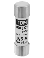Плавкая вставка ПВЦ-С2 10х38 0,5А TDM SQ0729-0001