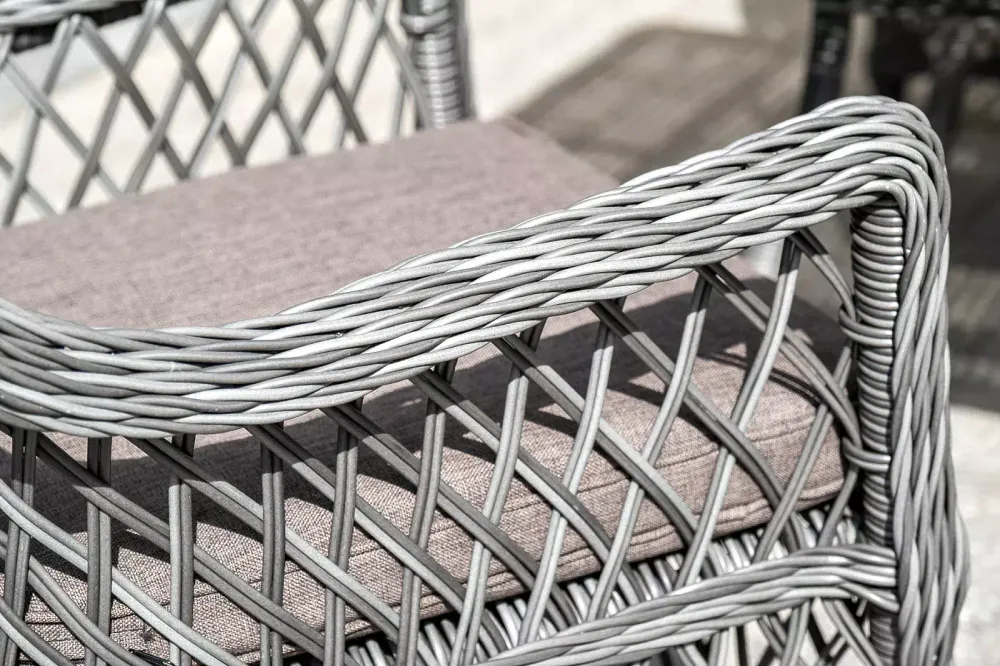 "Катания" обеденная группа плетеная на 4 персоны, цвет графит