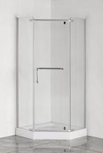 Душевое ограждение Loranto 100х100х200, с низким поддоном 13 см. 8 mm прозрачное закаленное стекло, металлический сифон (CS-816S B)