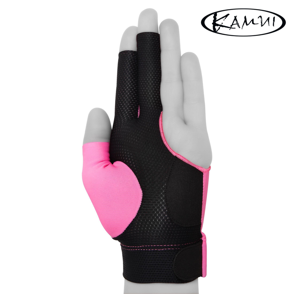 Перчатка для бильярда "Kamui QuickDry" розовая/черная правая XL