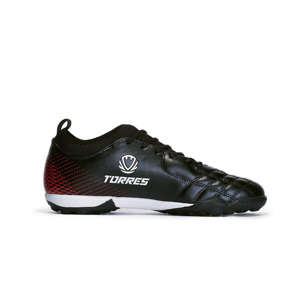 Бутсы футбольные (многошиповки) подростковые TORRES BOLA-J, TS2342310-124-35, р.35,с носком, чёрный