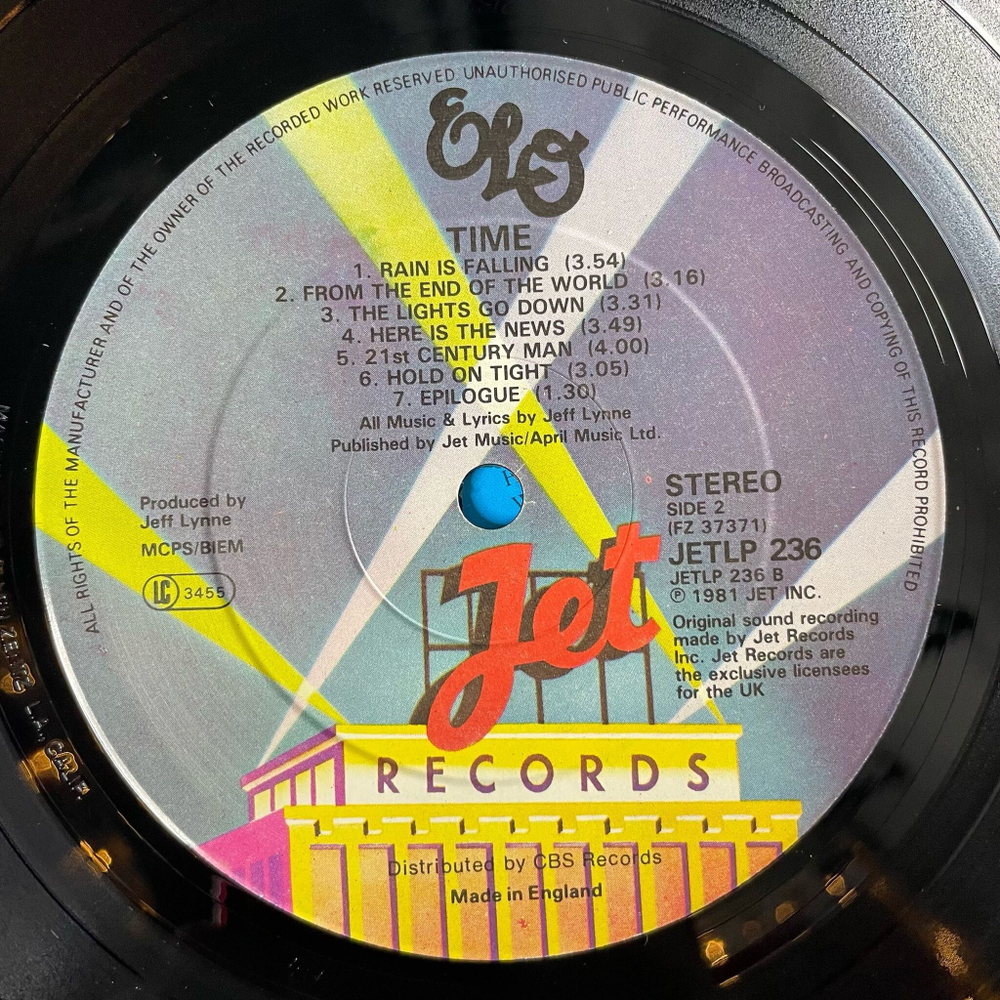 Винтажная виниловая пластинка LP ELO Electric Light Orchestra Time (UK 1981) JETLP 236