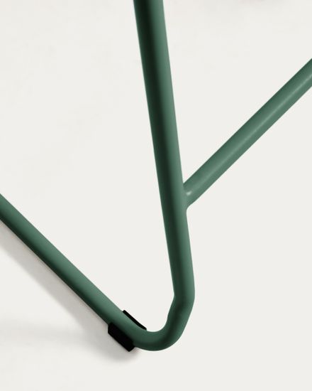 Полубарный стул Meli из зеленой синели с металлическими ножками, 65 см