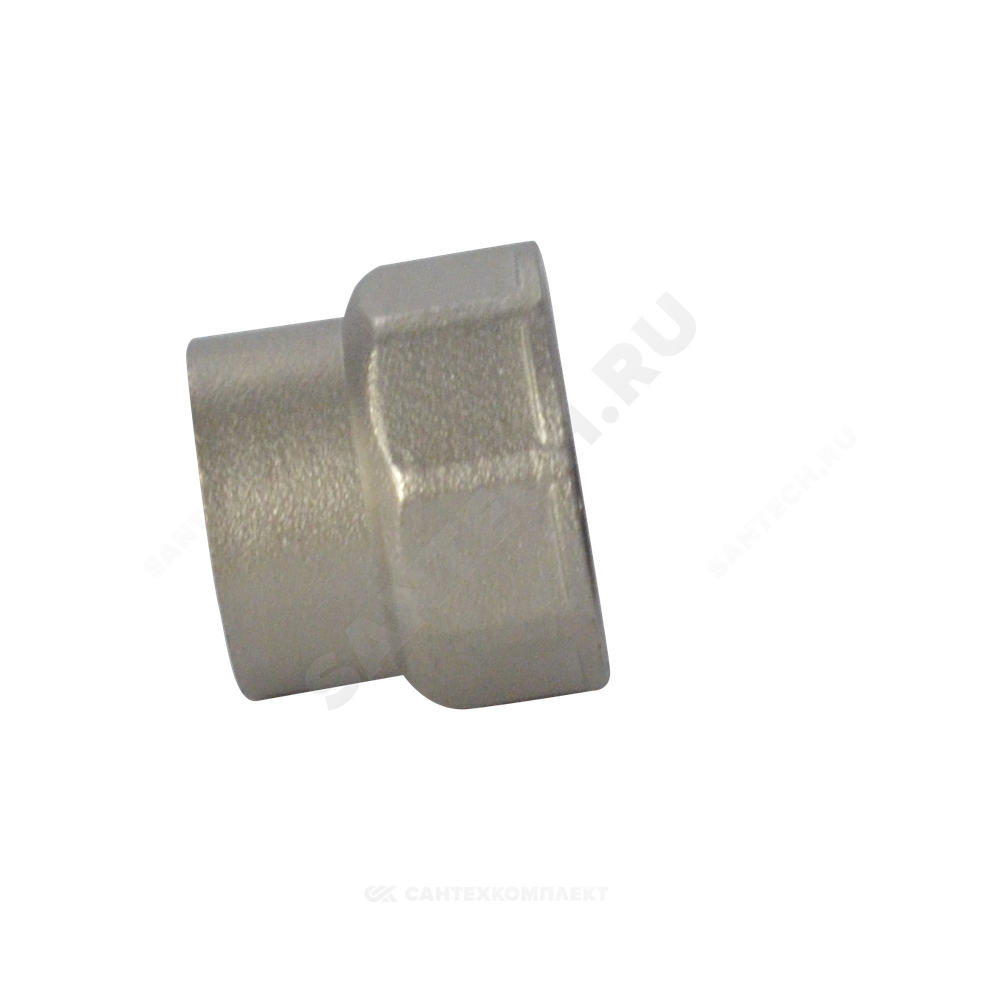 Муфта латунь никель переходная Ду 15х10 (1/2"х3/8") ВР/ВР RTP (РосТурПласт) 25170