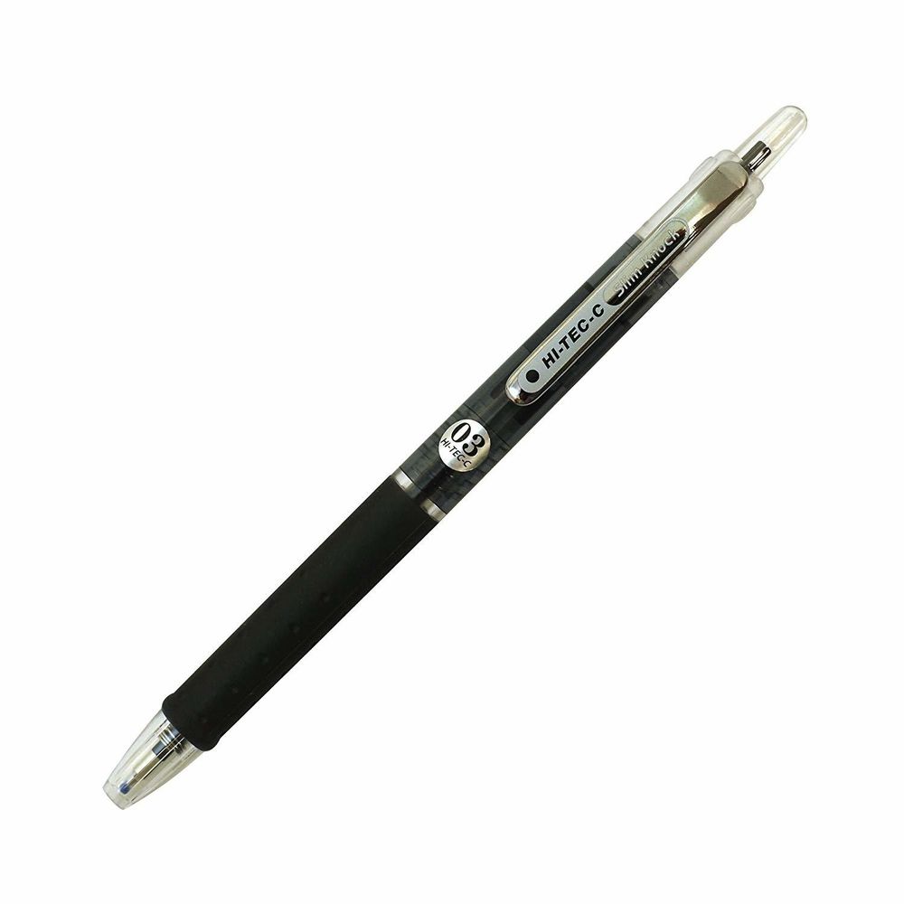 Ручка гелевая 0,3 мм Pilot Hi-Tec-С Slim Knock черная