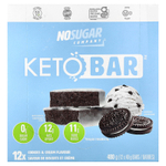 No Sugar Company, Keto Bar™, печенье и крем, 12 батончиков по 40 г