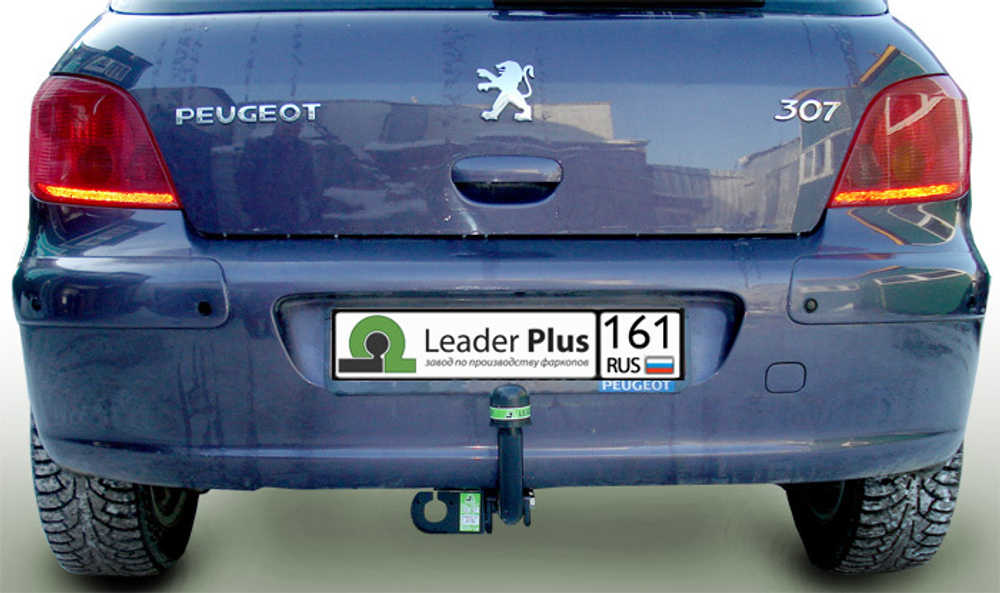 Фаркоп(прицепное) Лидер-Плюс для PEUGEOT 307 (хетчбек) 2001 - 2008 г.в. / CITROEN C4 (хетчбек) 2011-...(паспорт и сертификат в комплекте)(без электрики)P106-A