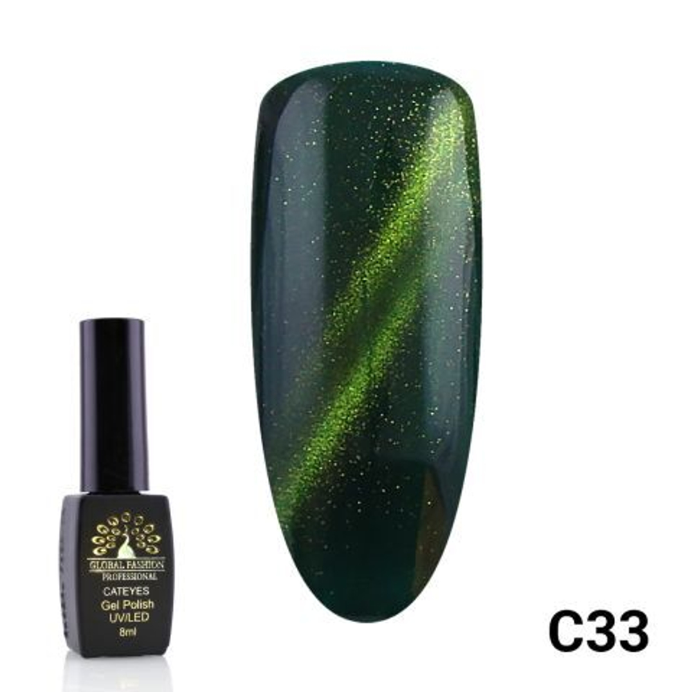 Гель лак кошачий глаз 33