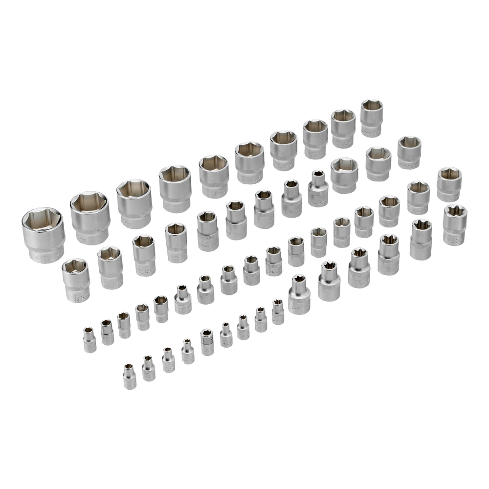 Набор инструментов, 1/2", 1/4", 3/8", CrV, S2, пластиковый кейс, 144 предмета Denzel