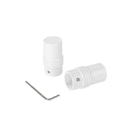 Наконечники "Цилиндр" металлические d16 мм, цвет белый глянец