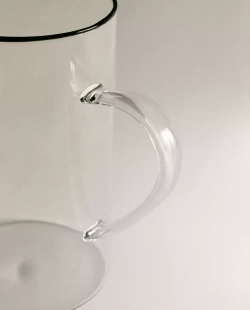 ZARA HOME МЕРНЫЙ КУВШИН ИЗ ТЕРМОСТОЙКОГО СТЕКЛА, ЧЕРНЫЙ