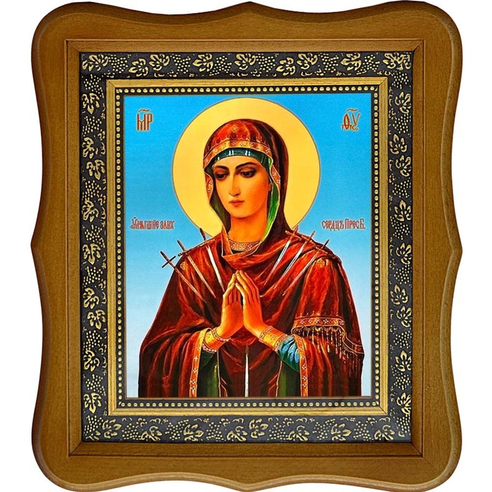 Умягчение злых сердец. Икона божьей матери на холсте.