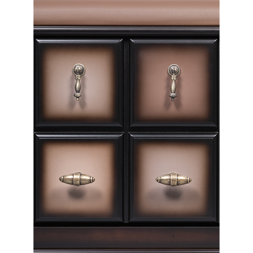 Банкетка Пандора 4 с обувницей Орех Оберджин Шоколад