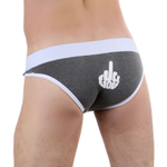 Серые меланжевые трусы-слипы с провокационной надписью сзади (Размер: M) (Цвет: серый)