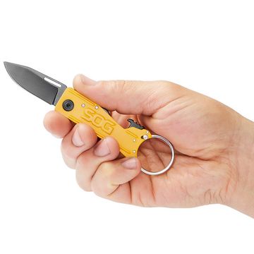 Складной нож SOG, KT1005 KeyTron Caution Yellow c клинком из стали 5Cr15MoV, рукоять Stainless Steel