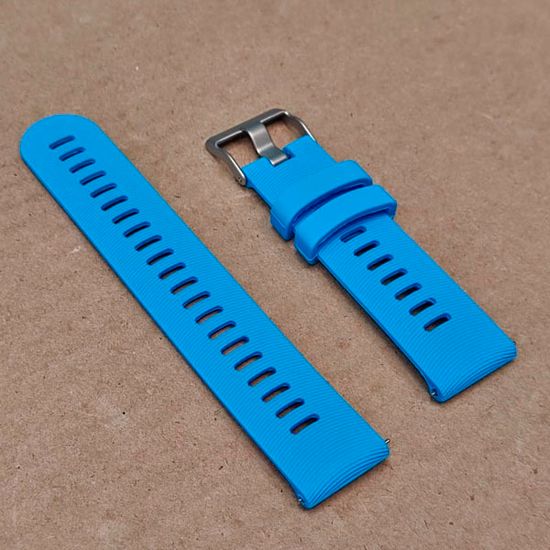 Ремешок Premium 20 мм силиконовый для Garmin Forerunner 55/245/645, Venu, Venu Sq, Venu 2 Plus, Vivoactive 3, Vivomove быстросъемный (Голубой)