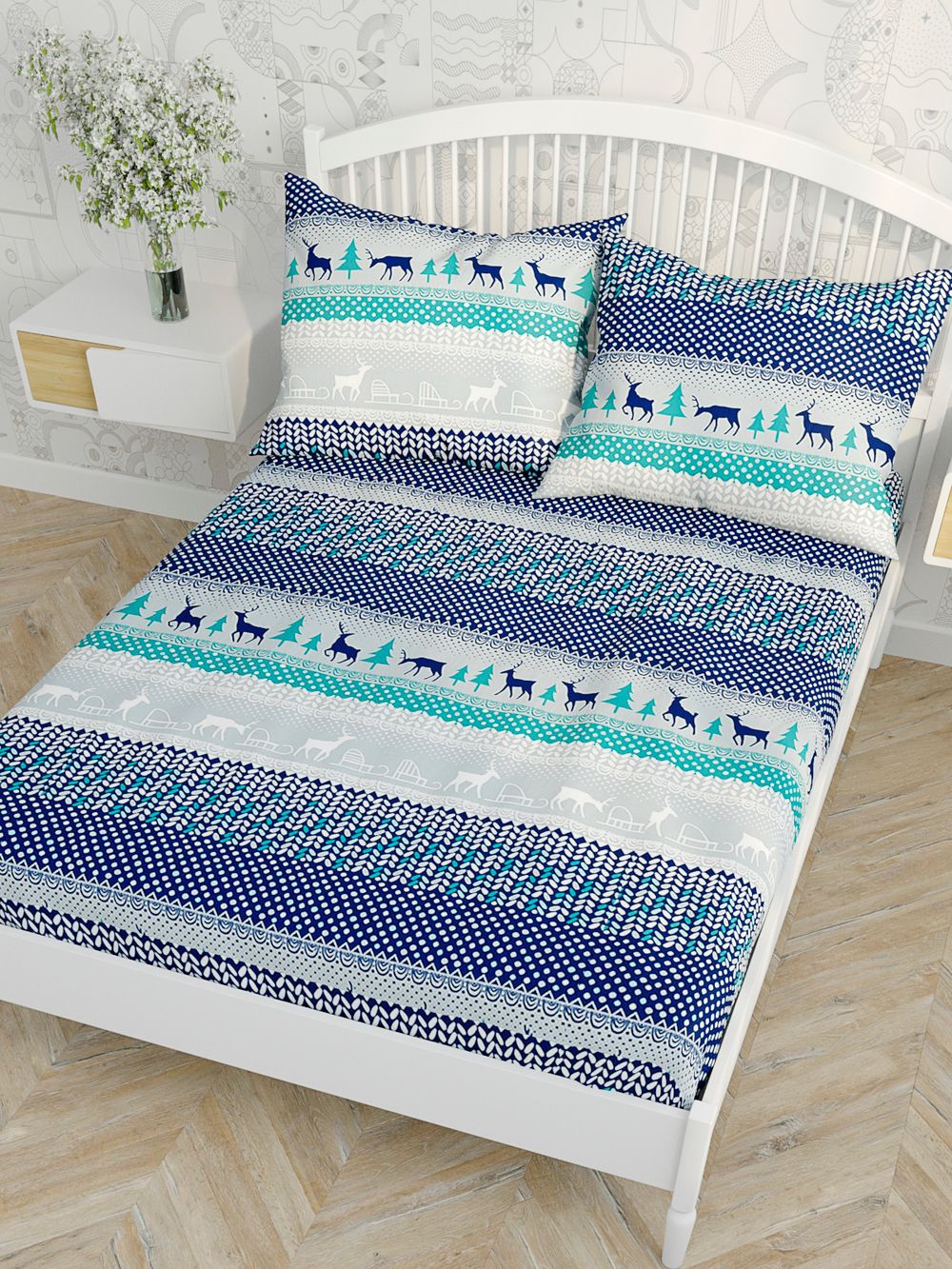 Простынь Сказка "Скандинавия" 200х215 см, перкаль