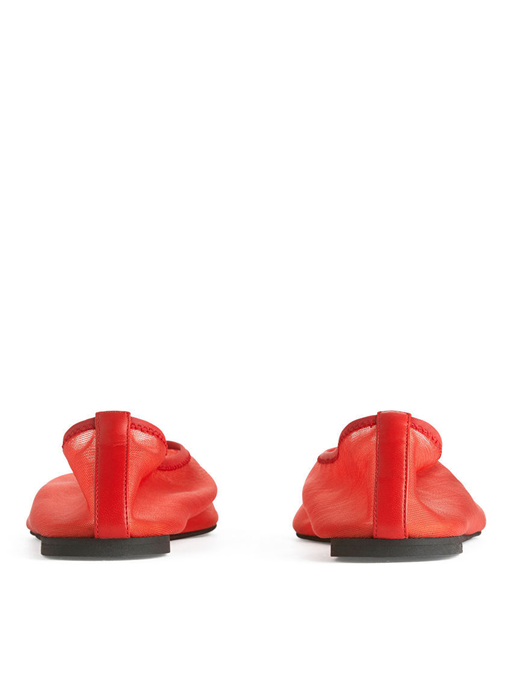 ARKET БАЛЕТКИ ИЗ СЕТЧАТОЙ ТКАНИ, КРАСНЫЙ